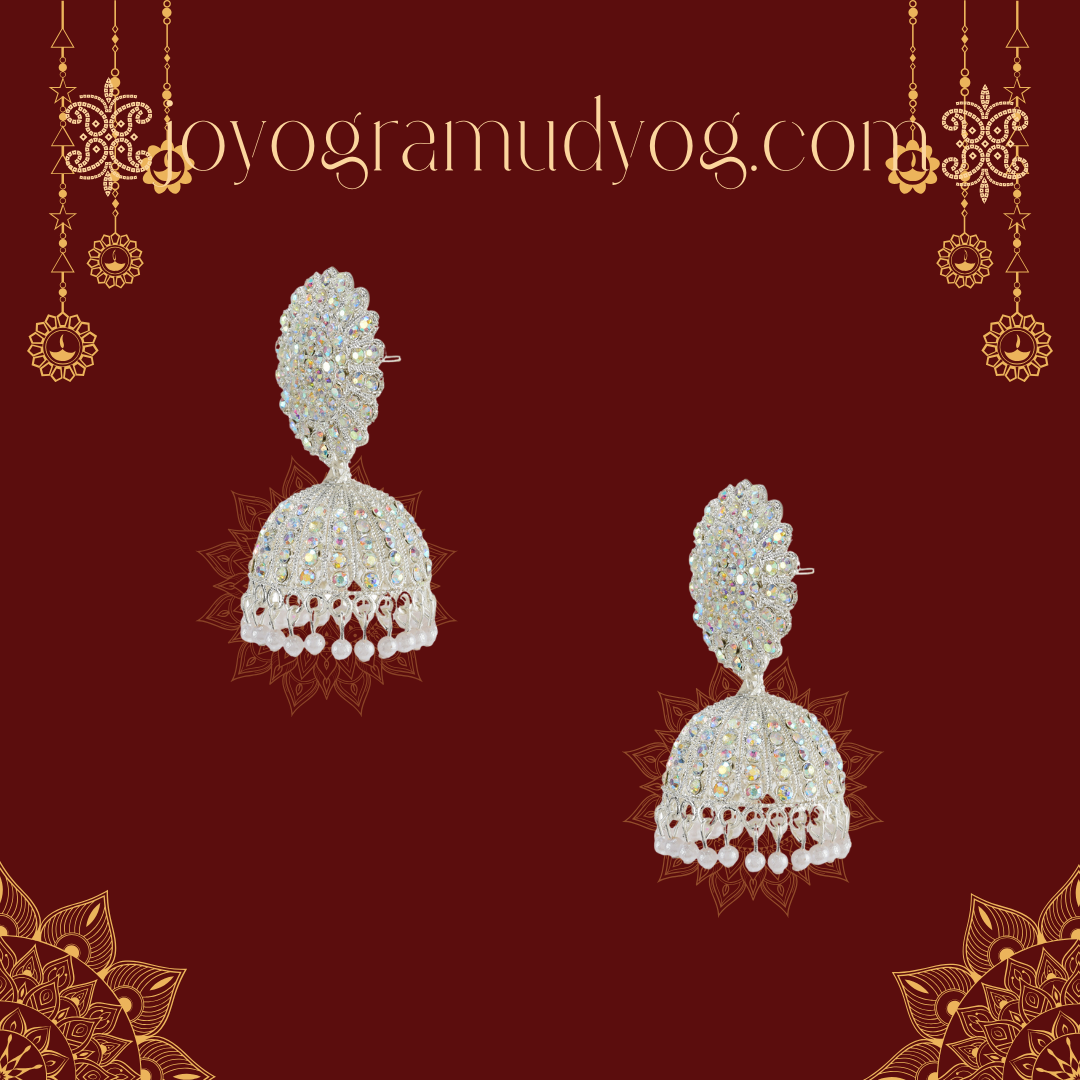 Elegant Crystal Jhumka Earrings