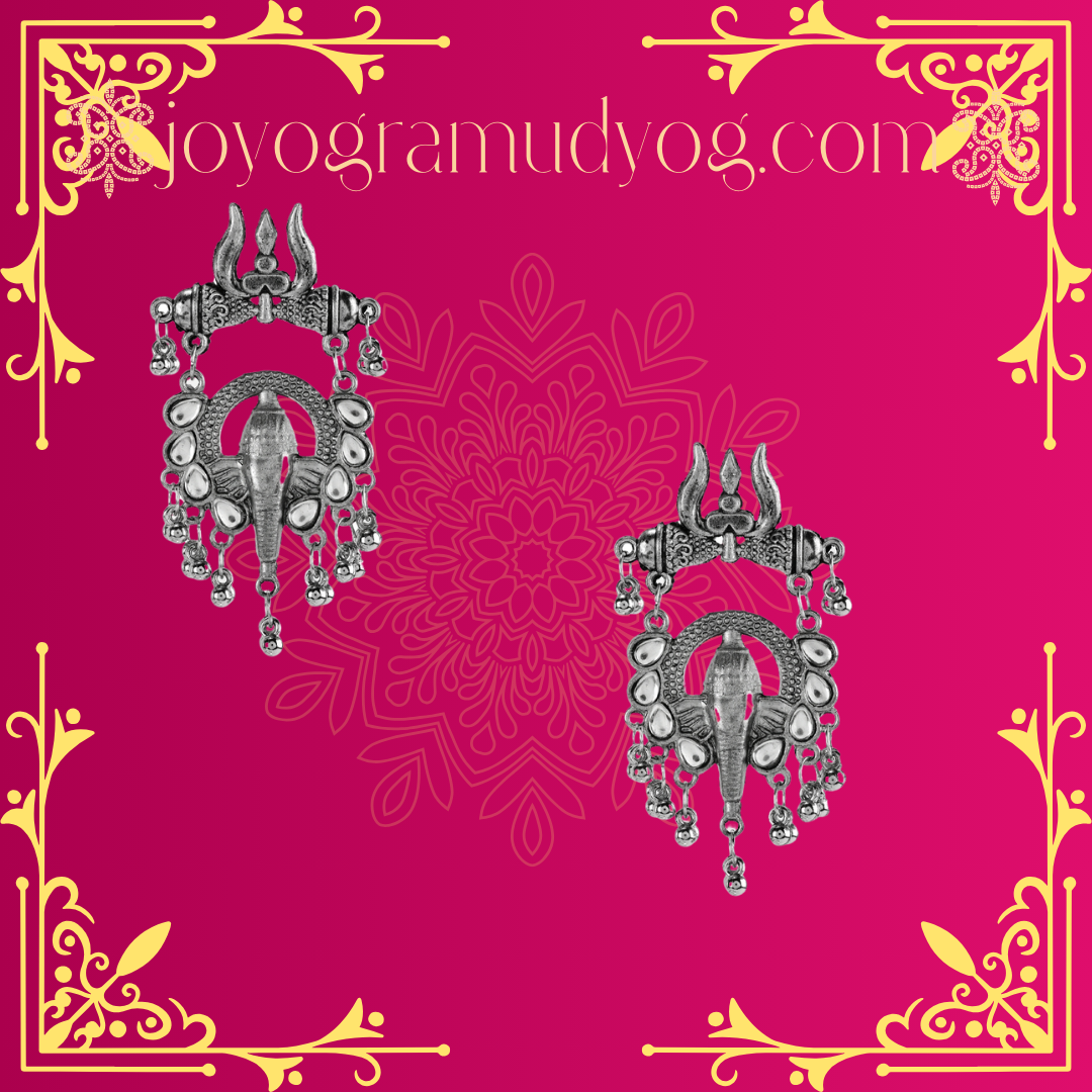 Exquisite Ganesh Motif Silver Earrings