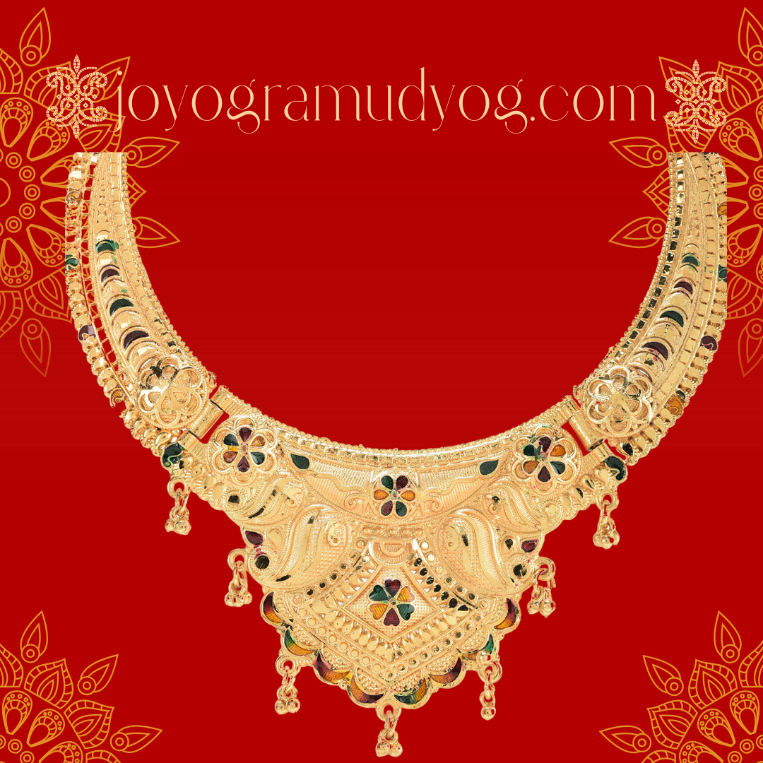 Exquisite Traditional Gold Necklace with Intricate Design